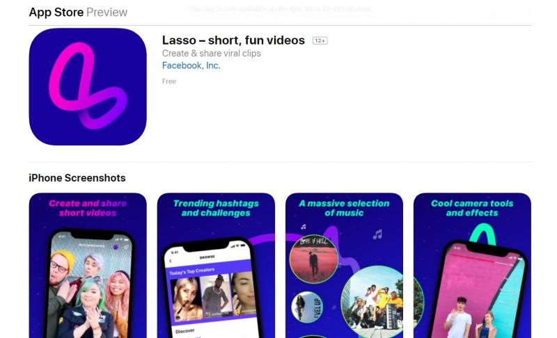 嚮抖音 TikTok 緻敬？ FB 臉書悄悄推齣對嘴短影片「Lasso 」App