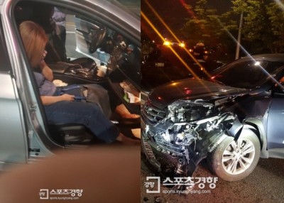 深夜3車連環追撞 女星公路嚎哭求路人幫忙 深夜3車連環追撞 女星公路嚎哭求路人幫忙
