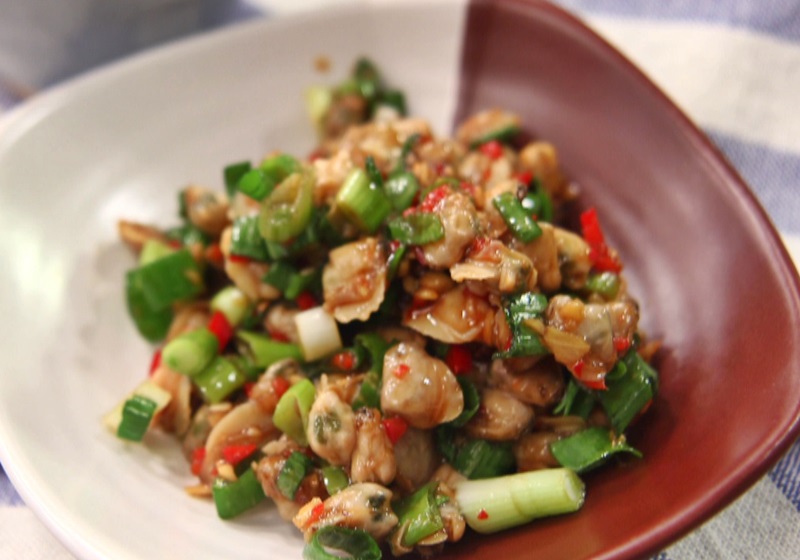 鮮拌蜆肉(影片)