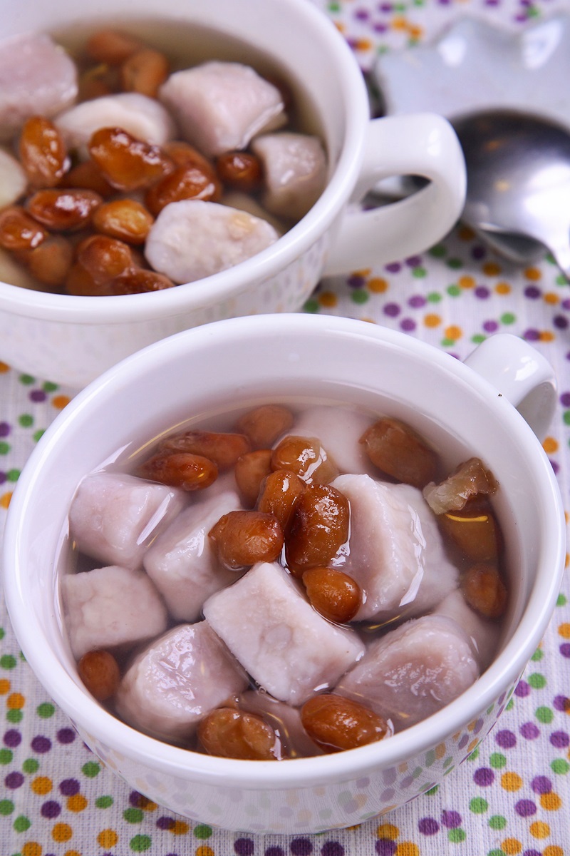 手搓芋圓大豆甜湯