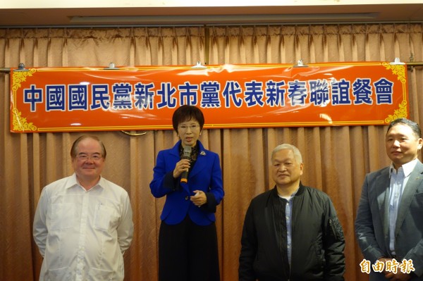 國民黨主席洪秀柱今晚出席新北市黨代表餐敘。(記者葉冠妤攝)