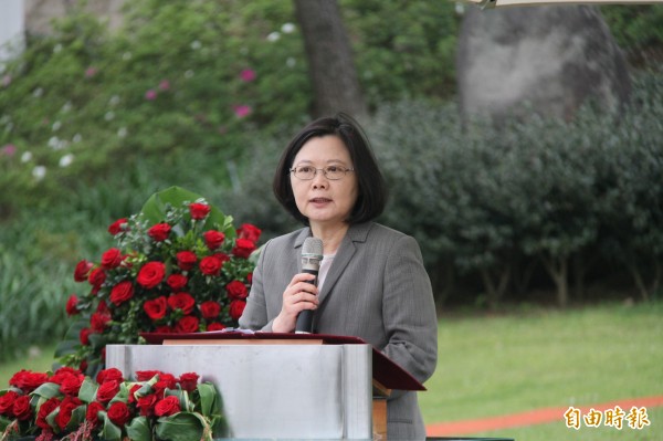 言論自由日追思鄭南榕,蔡英文說,台灣人就是民主自由人。(記者林欣漢攝)