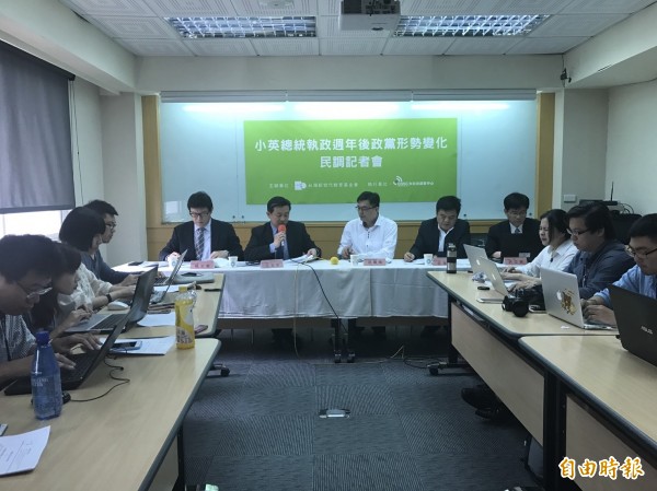 台灣世代智庫民調今天公布民調。(記者蘇芳禾攝)