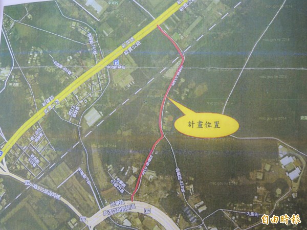 湖口鄉公所準備拓寬的計畫路線，台1線新興路838巷和光華路65巷，全長約760米。（記者廖雪茹攝）