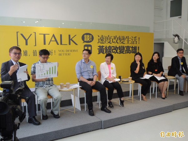 高市研考會主委劉進興（左一）分享台北捷運發展經驗。（記者王榮祥攝）