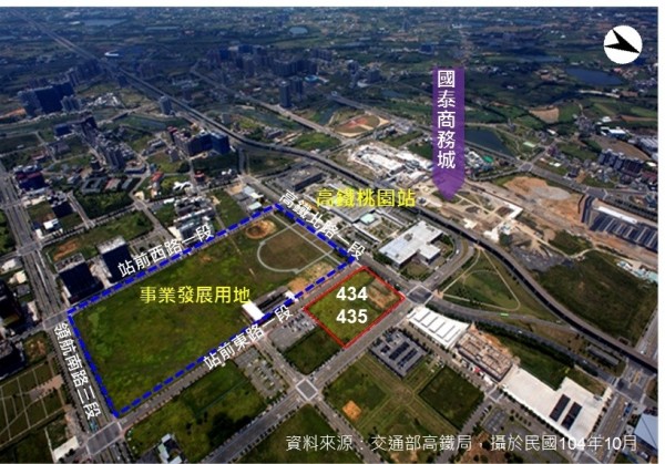 高鐵桃園車站特定區青昇段434、435地號將興建全台最大的IKEA。（高鐵局提供）