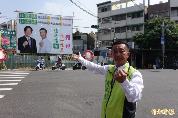 民進黨籍彰化縣議員賴岸璋，全力爭取彰化市長的黨內提名。（記者劉曉欣攝）