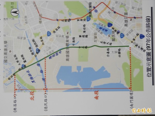 新台17線路線圖。（記者葛祐豪攝）