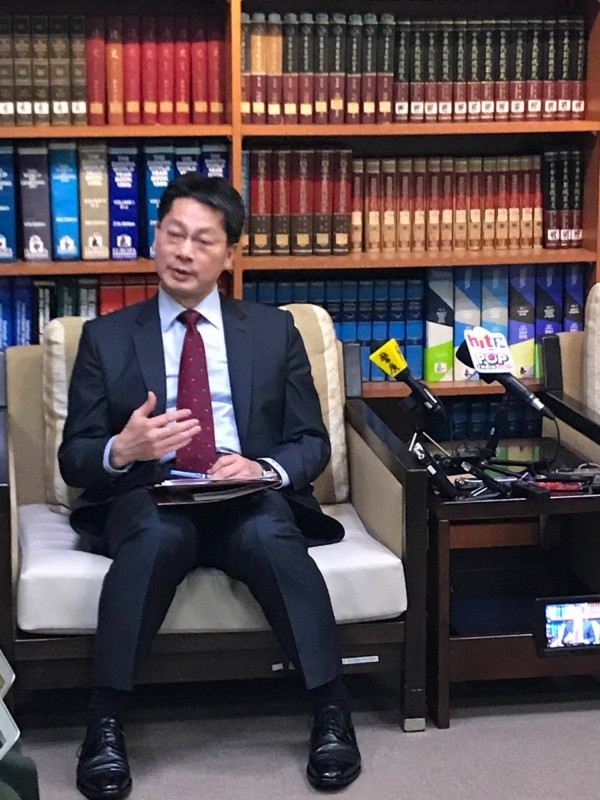 外交部發言人李憲章表示,台籍漁船遭指控謀殺是莫須有的事。(記者彭琬馨攝)