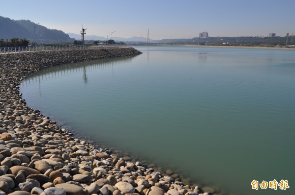 中庄調整池工程竣工，是北區水資源局今年重要的水資源建設成果之一。（記者周敏鴻攝）