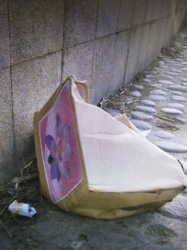 台中市傳出葬儀社丟棄18週未成形胎兒屍體，在康橋被運動的中年婦人發現（記者蘇金鳳翻攝）