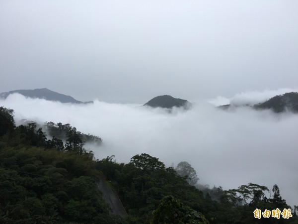 彩虹吊橋是觀賞草嶺雲海的祕境。（記者黃淑莉攝）