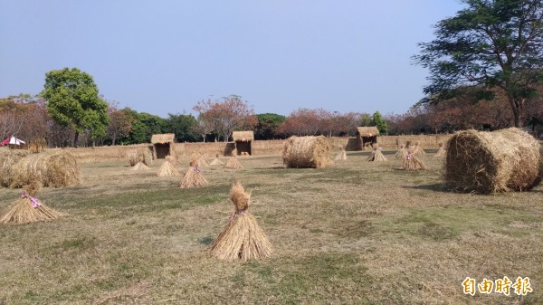 虎尾農博生態園區打造稻草迷宮，充滿濃濃農村年味。（記者廖淑玲攝）