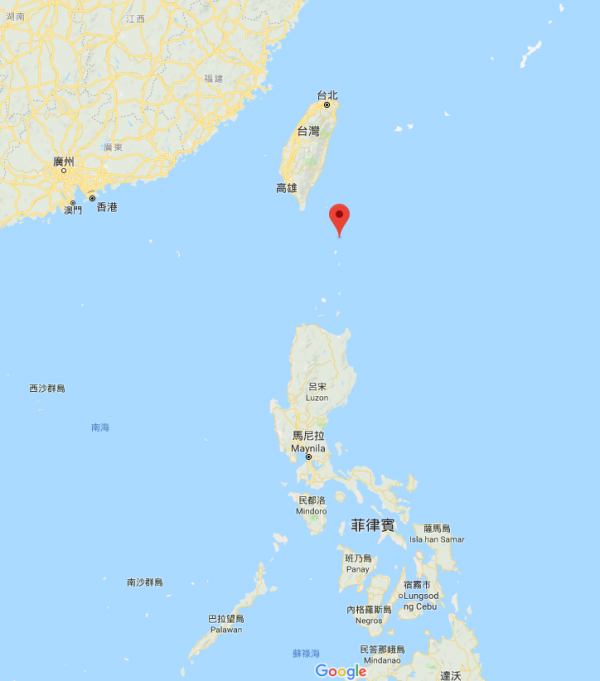 菲律賓軍方宣布，下月起在雅米島（Mavulis）興建海事基地，進攻盜魚問題。雅米島離蘭嶼僅98公里，菲方此舉，恐影響我國漁權。（圖片截取自Google Map）