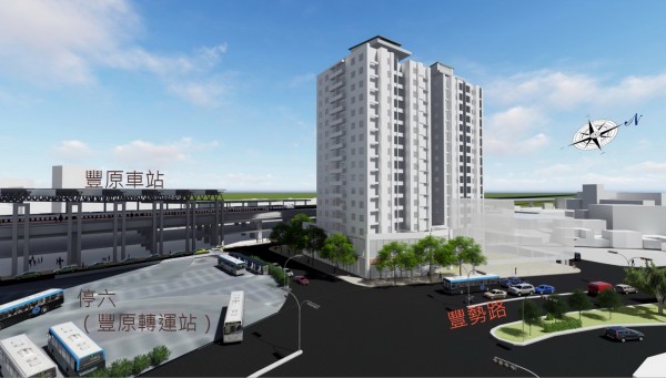 豐原車站公辦都更案模擬圖。（記者張菁雅翻攝）