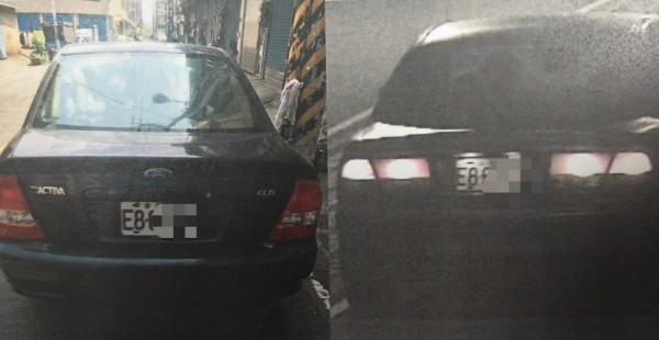 楊姓嫌犯作案後將車牌從F改為E,還是被警方查獲。(記者蘇金鳳翻攝) 楊姓嫌犯作案後將車牌從F改為E,還是被警方查獲。(記者蘇金鳳翻攝)