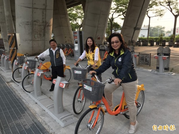 iBike於泰安火車站新站營運。（記者張軒哲攝）