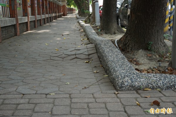 此次前瞻計畫道路改善工程，經過不少學校，可望改善人行道行走品質。（記者詹士弘攝）