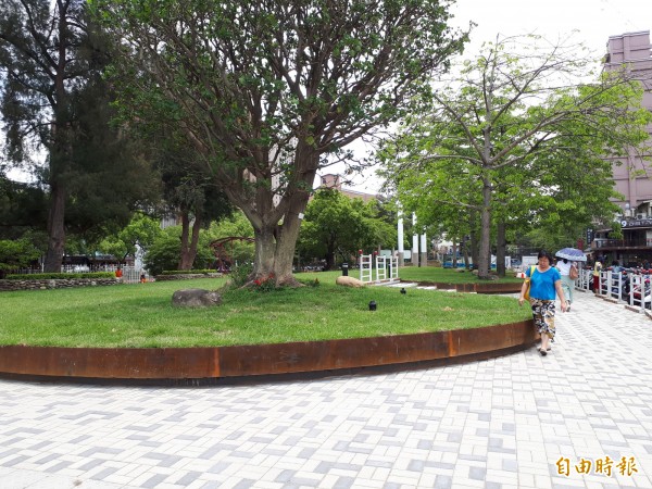 幸福廣場過去是新竹市政府員工汽機停車場。（記者洪美秀攝）