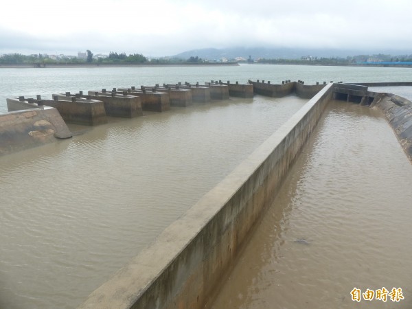 拜大雨所賜，大金門金沙水庫進帳不少。（記者吳正庭攝）