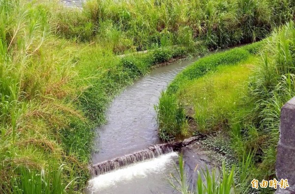 南投縣竹山鎮社寮河川公地缺水問題，將在既有的灌溉渠道中，進行上、下游兩端水路闢建工作。（記者謝介裕攝）