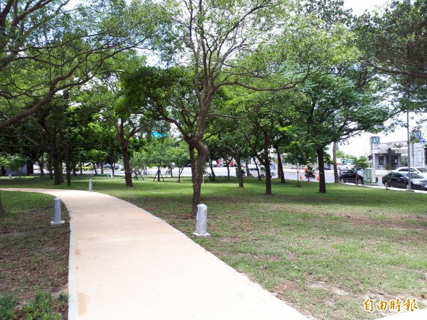 新竹公園進行再造工程。（記者洪美秀攝）