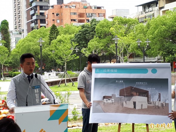 新竹市政府舉行府後街角「秘密基地」的改善工程，市長林智堅表示，未來將提供市民更多更好的抒壓漫步空間。（記者洪美秀攝）