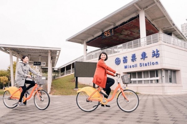 苗栗火車站前租賃站點將於6月26日率先啟用。(記者鄭名翔翻攝)