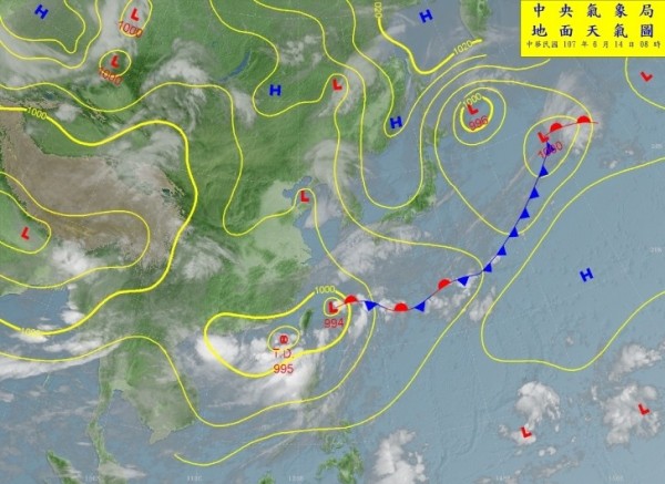 南區氣象中心預報台南地區列豪雨地區。(圖:南區氣象中心提供)