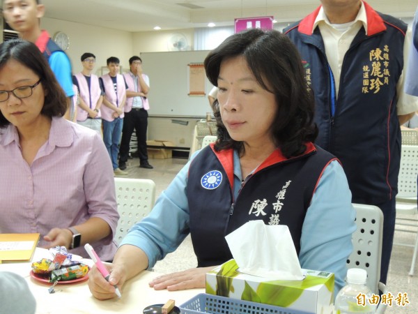 陳麗珍是國民黨最早登記的議員。（記者王榮祥攝）