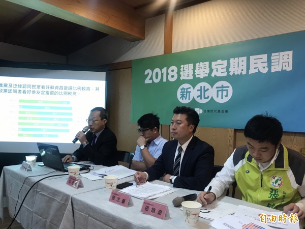 台灣世代智庫今日公布「2018選舉定期民調：新北市」民意調查結果。（記者蘇芳禾攝）