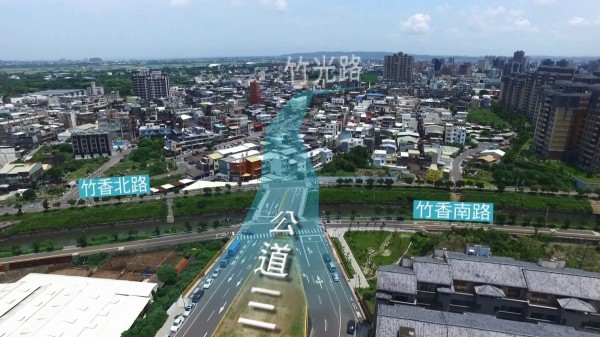 新竹市政府推動公道三路新闢道路計劃，除已通過內政部都委會審查並發佈實施，更以價購方式向新竹縣政府取得安置基地，接下來將進行安置基地的整地工程。（示意圖，由新竹市政府提供）