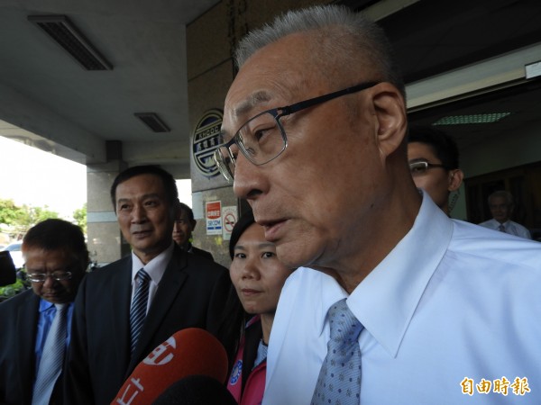 國民黨主席吳敦義呼籲鄺麗貞以大局為重。(記者葛祐豪攝)