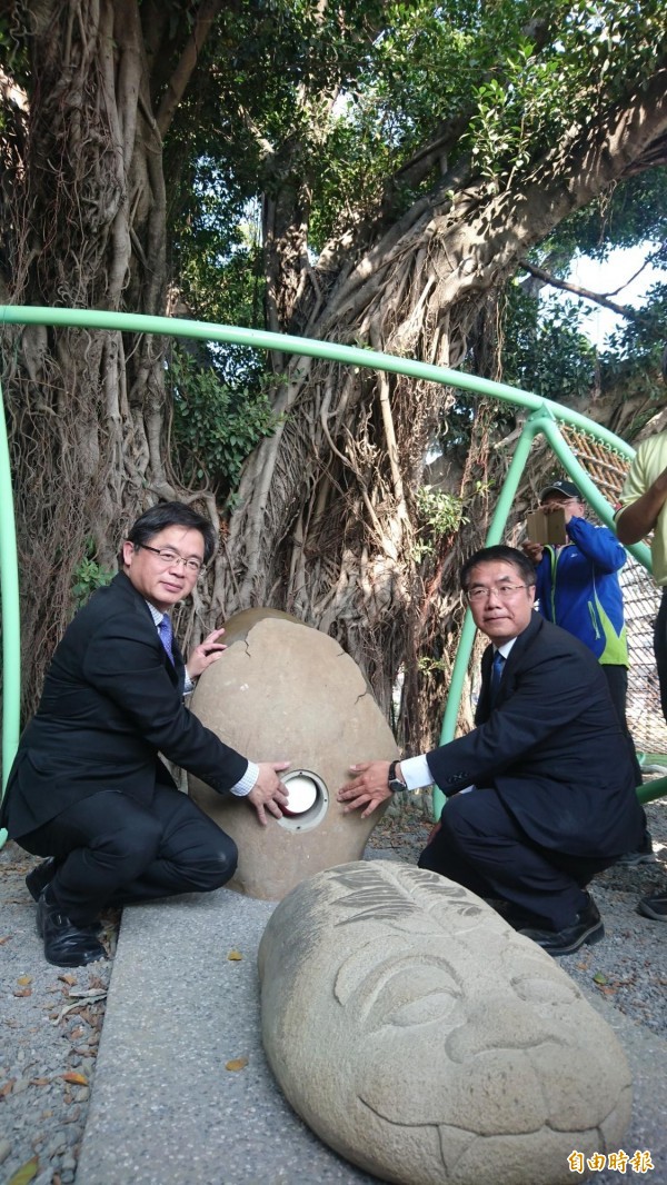 台江文化中心謝土，27庄頭廟宇祈福、還有許多民眾到場參與。（記者劉婉君攝）