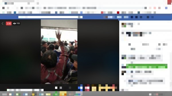 前行政院長江宜樺今晚到台大演講，遭台大學生群起抗議，現場一片混亂。（翻攝自臉書）
