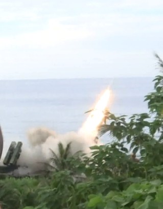 中科院今天清晨在成功發射天弓二型飛彈。(民眾提供)