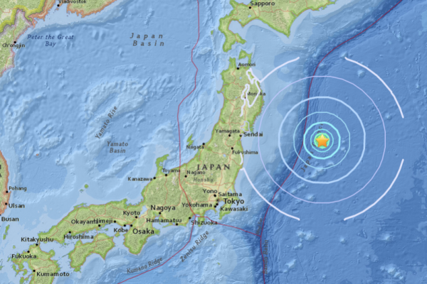 日本外海發生5.8級地震。（取自《Mirror》）