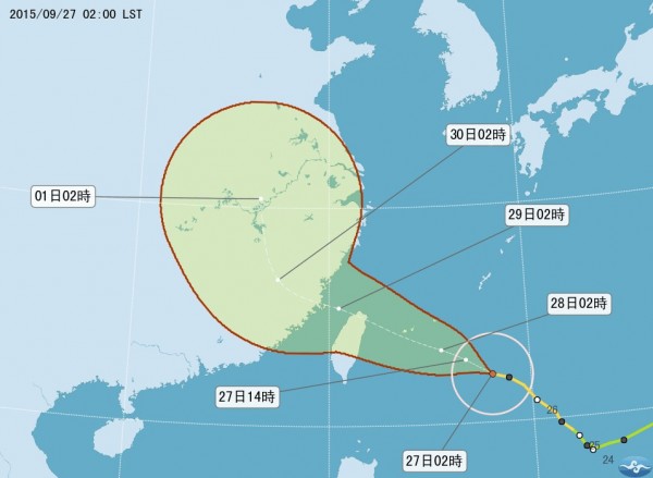 杜鵑颱風估上午8點半發海警 晚上8點發陸警