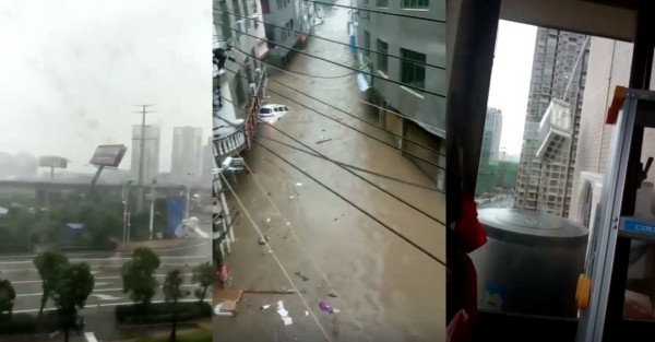 颱風瑪莉亞目前已減弱為輕度颱風,仍橫肆中國福建省沿海地區,海岸掀起猛烈長浪,當地路樹、招牌、冷氣機也均被強大風力毀損,令網友直呼「好哩家在」。(圖擷取自臉書)