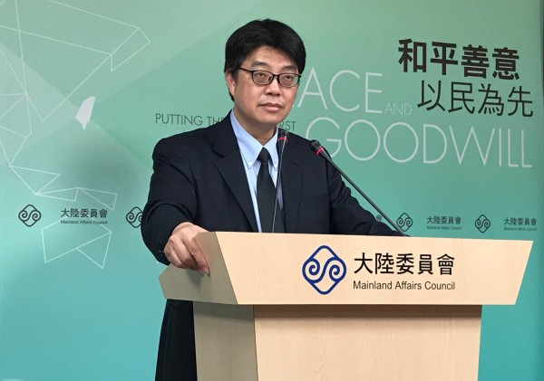 陆委会发言人邱垂正(图)6日天表示,我方已多次要求中国官方通报非洲猪瘟相关疫情,但中国持续「已读不回」。(中央社)