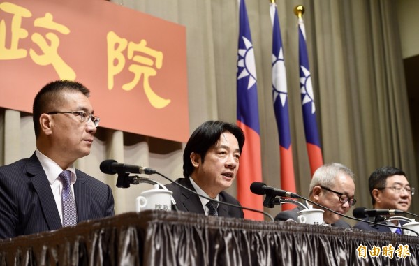 行政院長賴清德今天宣布內閣改組7個首長人事異動。(記者羅沛德攝)