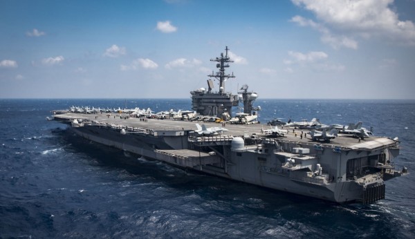 美航空母艦卡爾文森號。(法新社)