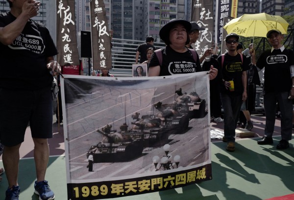 香港支聯會今（28）日舉行六四遊行。（美聯社）