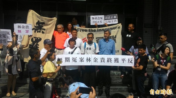 被控殺害運將的林金貴(中),上月獲改判無罪。 (資料照)
