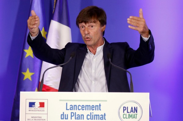 法國生態環境部部長胡洛特今天宣布，法國要在2040年前全面停售汽柴油車。（路透）