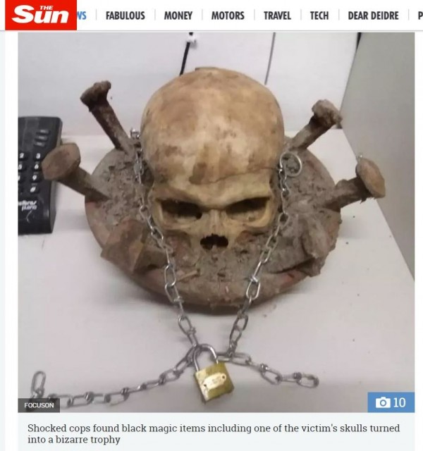 前巴西驚傳3名崇拜黑魔法的男子，為了獲得神秘的強大力量、中樂透跟吸引異性的能力，竟殘殺多人舉行召喚撒旦的儀式；目前巴西警方只確定他們至少殺了3男1女，懷疑還有更多的受害人。（圖擷取自《太陽報》）