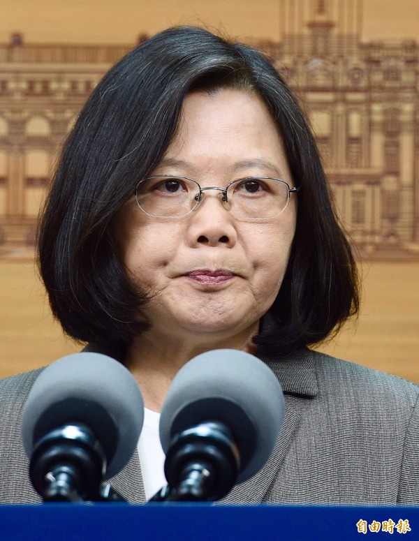 蔡英文表示,北京當局一貫操弄「一個中國」原則,在國際上處處打壓台灣的生存空間,威脅台灣人民的生存權利。(記者羅沛德攝)