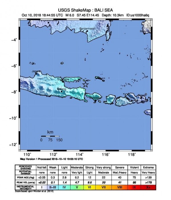 美國地質調查所表示,印尼峇里島外海今天發生規模6級地震,不過未有造成海嘯威脅,也未立即傳出重大災情報告。(歐新社)