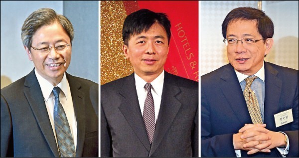 股東會旺季到,不少上市櫃公司獨立董事找馬政府退官擔任,前行政院長張善政(左)是大熱門,華邦電、宏碁找他,台灣大更找他出任常董;台灣大也推前國發會主委管中閔(右)擔任獨董;前文建會主委盛治仁則將出任台泥獨董(中)。(資料照) 股東會旺季到,不少上市櫃公司獨立董事找馬政府退官擔任,前行政院長張善政(左)是大熱門,華邦電、宏碁找他,台灣大更找他出任常董;台灣大也推前國發會主委管中閔(右)擔任獨董;前文建會主委盛治仁則將出任台泥獨董(中)。(資料照)