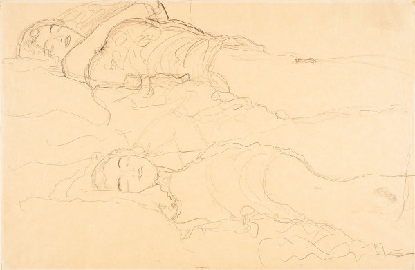 失而復得的畫作「兩個後傾的形體」(Zwei Liegende/Two Reclining Figures)。(圖取自derstandard.at)